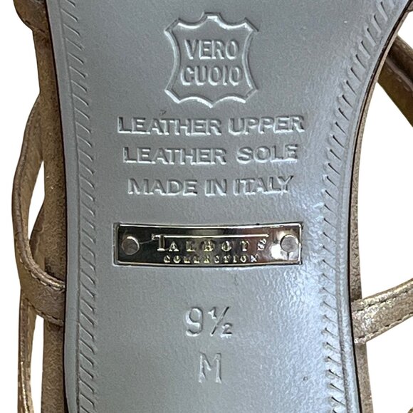 Talbots Women’s Metallic Leather With Ring Accent Heeled Sandals Size 9.5 M - Picture 8 of 9